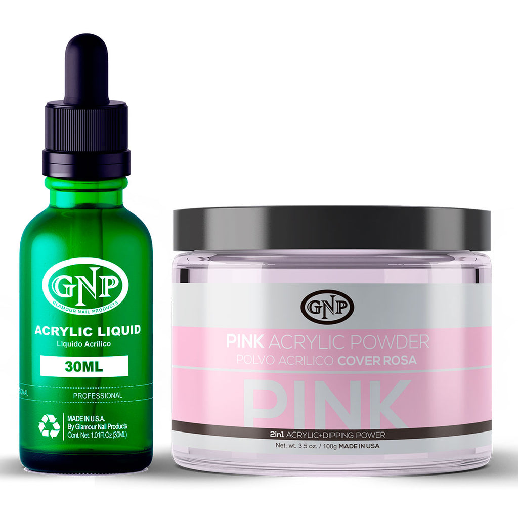 Polvo Acrílico GNP Pink 100Gr. + Líquido Acrílico GNP 30Ml en Beauty Supply