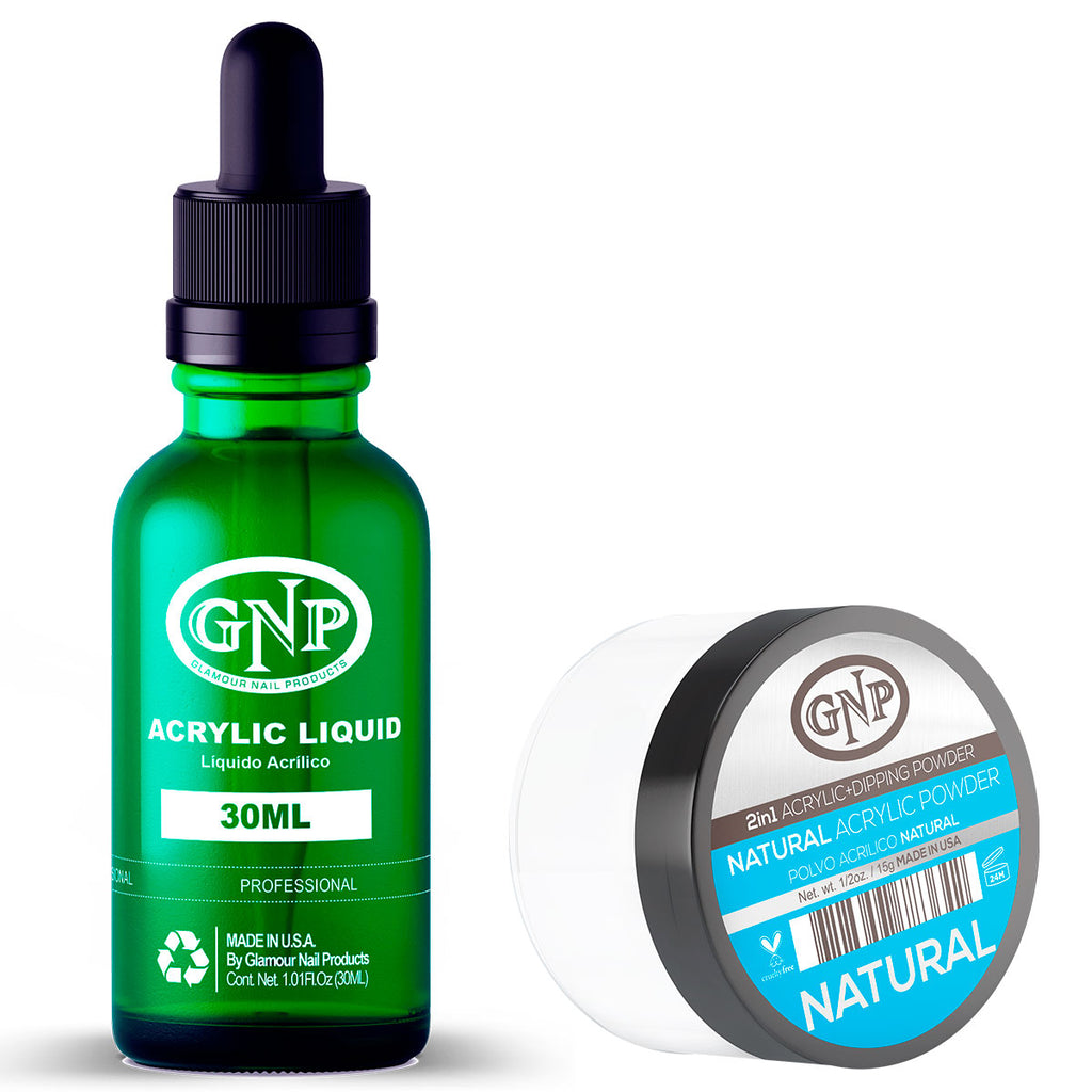 Polvo Acrílico GNP Natural 15Gr. + Líquido Acrílico GNP 30Ml en Beauty Supply