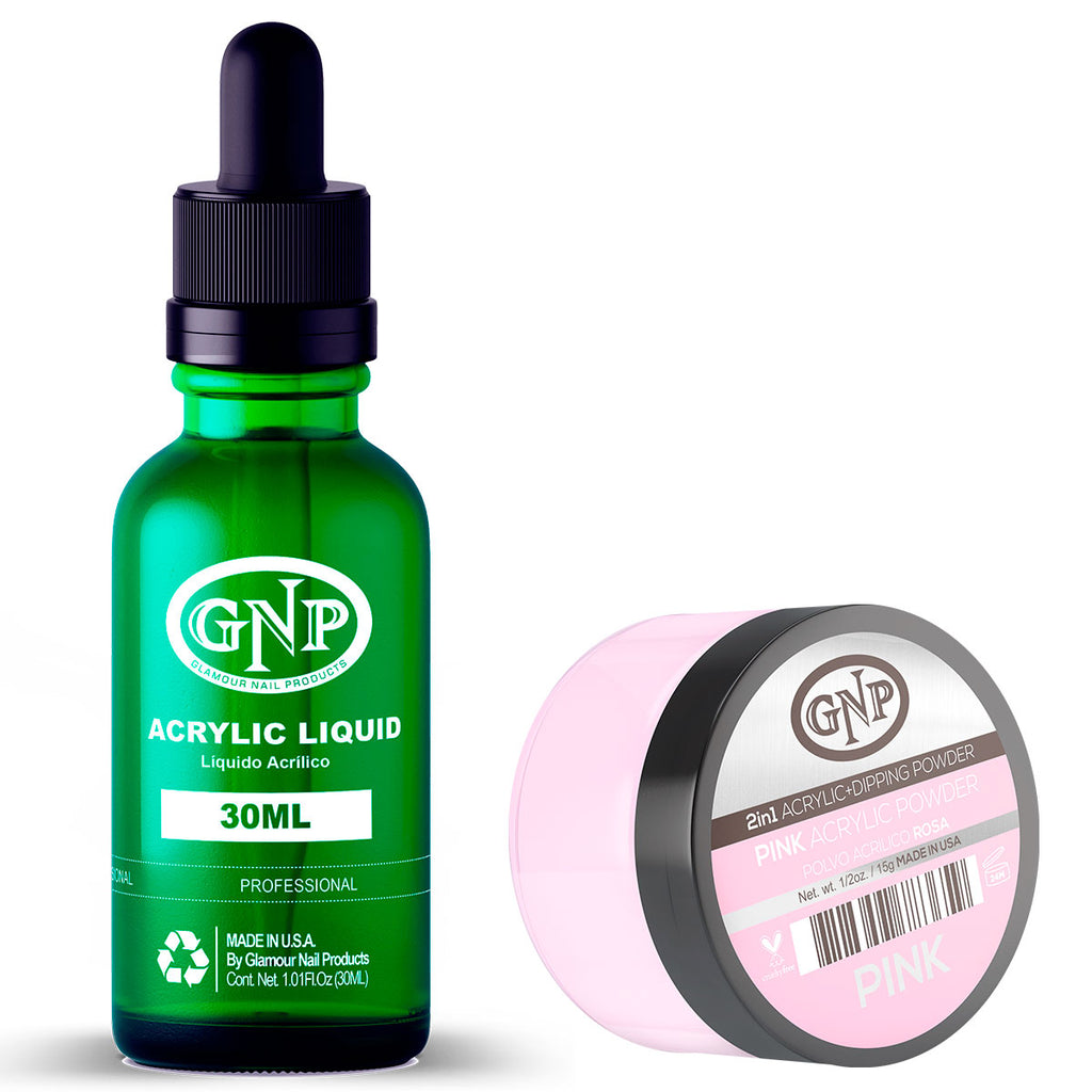 Polvo Acrílico GNP Pink 15Gr. + Líquido Acrílico GNP 30Ml en Beauty Supply