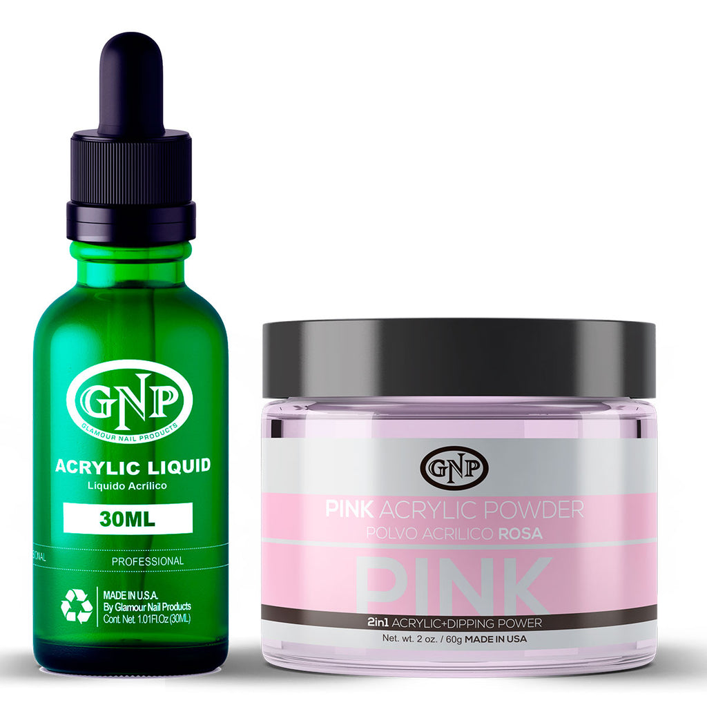 Polvo Acrílico GNP Pink 60Gr. + Líquido Acrílico GNP 30Ml en Beauty Supply