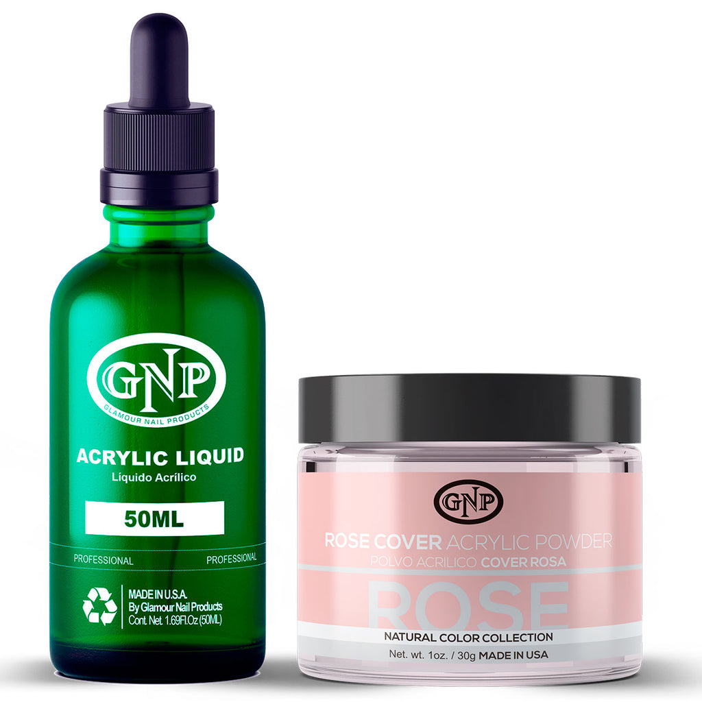 Cover GNP Rose 30Gr. + Líquido Acrílico GNP 50Ml en Beauty Supply