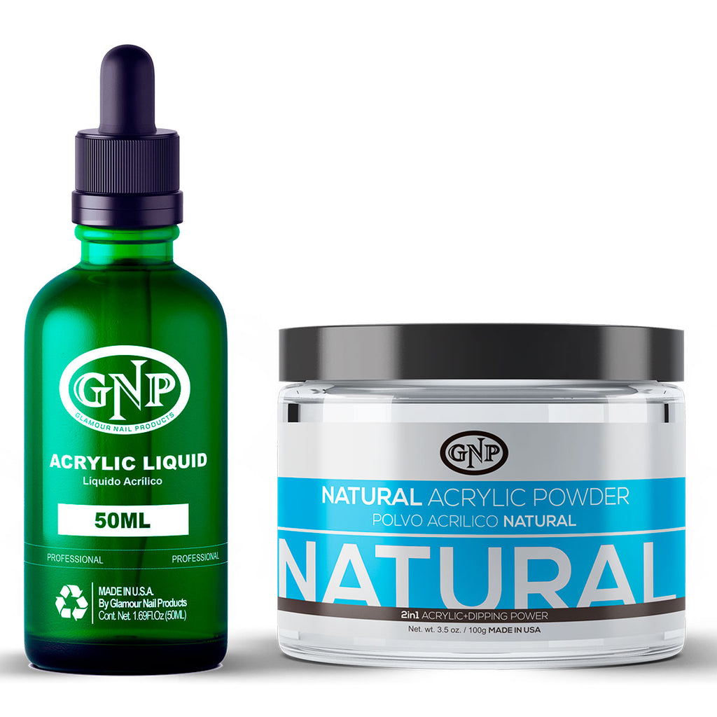 Polvo Acrílico GNP Natural 100Gr. + Monomero GNP 50Ml en Beauty Supply