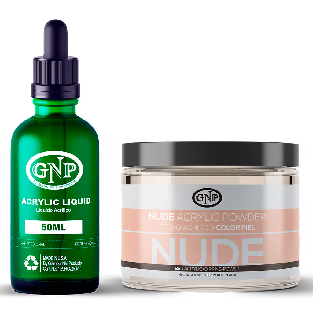 Polvo Acrílico GNP Nude 100Gr. + Líquido Acrílico GNP 50Ml en Beauty Supply