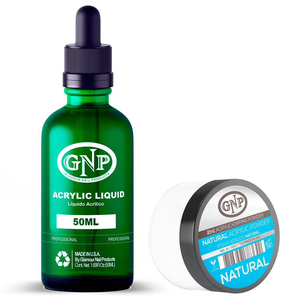 Polvo Acrílico GNP Natural 15Gr. + Líquido Acrílico GNP 50Ml en Beauty Supply
