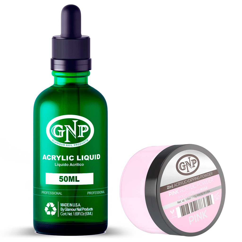 Polvo Acrílico GNP Pink 15Gr. + Líquido Acrílico GNP 50Ml en Beauty Supply