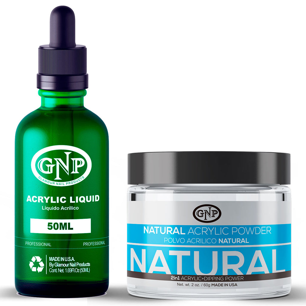 Polvo Acrílico GNP Natural 60Gr. + Líquido Acrílico GNP 50Ml en Beauty Supply