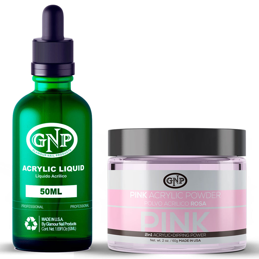 Polvo Acrílico GNP Pink 60Gr. + Líquido Acrílico GNP 50Ml en Beauty Supply