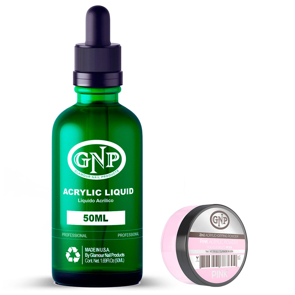 Polvo Acrílico GNP Pink 7Gr. + Líquido Acrílico GNP 50Ml en Beauty Supply