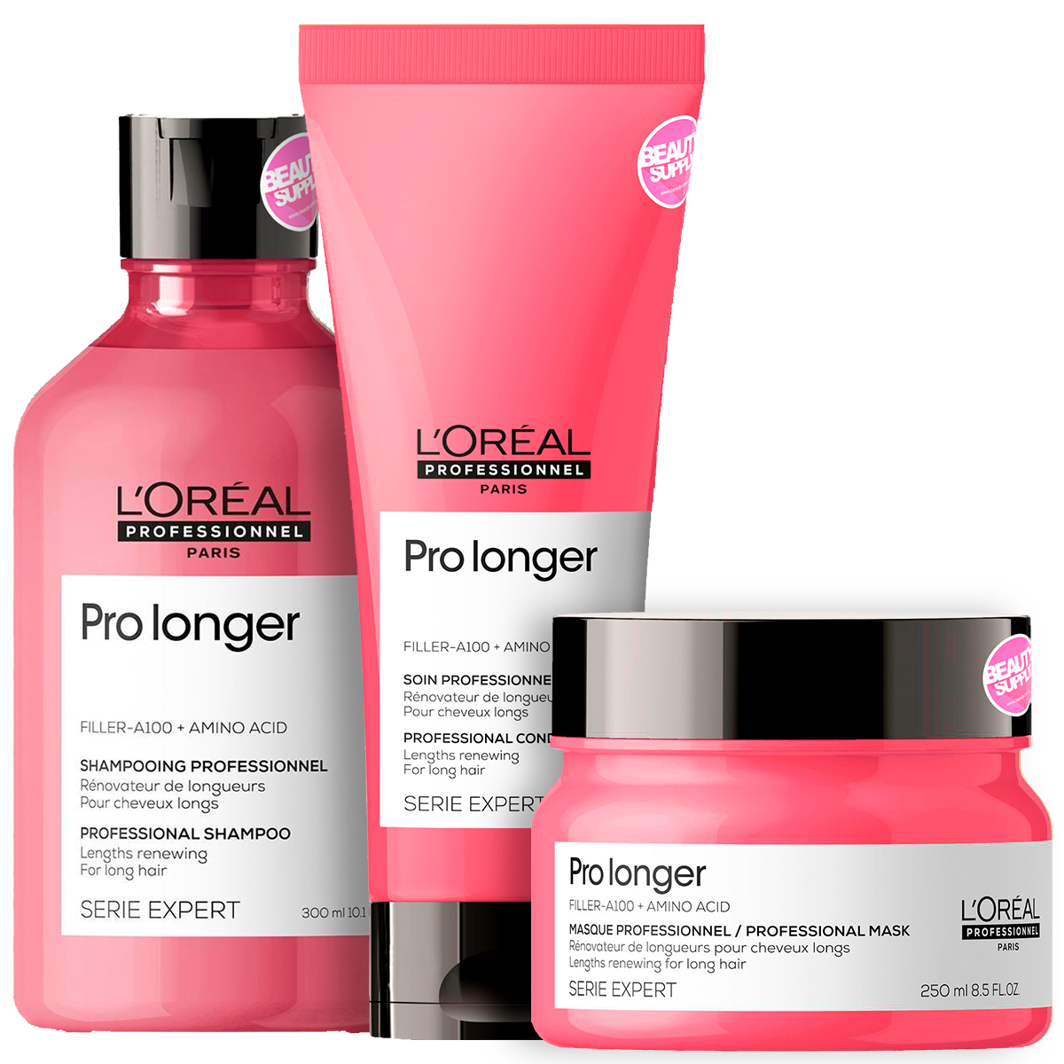 Pack Shampoo, Acondicionador Y Mascara Loreal Pro Longer en Beauty Supply