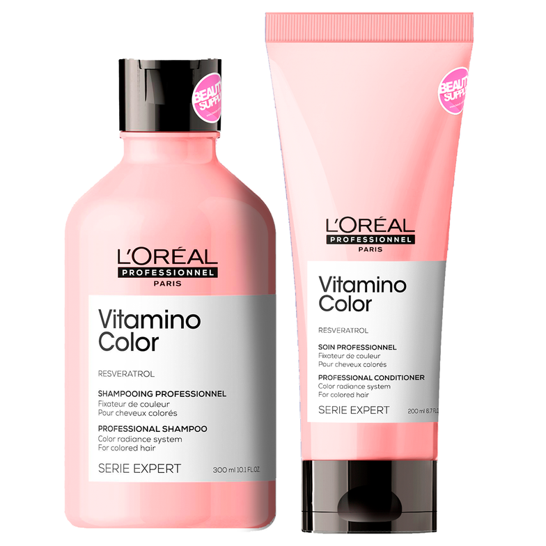 Pack Loreal Shampoo Y Acondicionador Vitamino Color 300ml en Beauty Supply