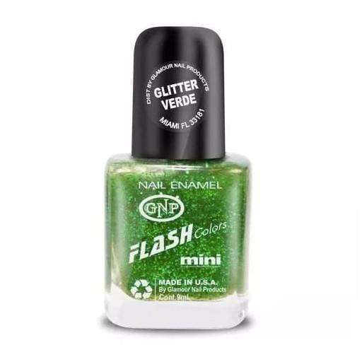 Esmalte FLASH Colors de GNP 9ML Glitter Verde en Beauty Supply