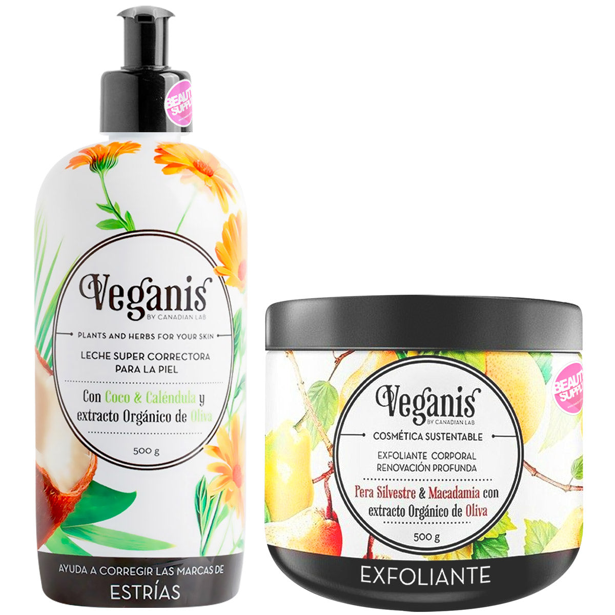 Pack De Leche Vegana Y Crema Exfoliante Veganis De 500gr en Beauty Supply