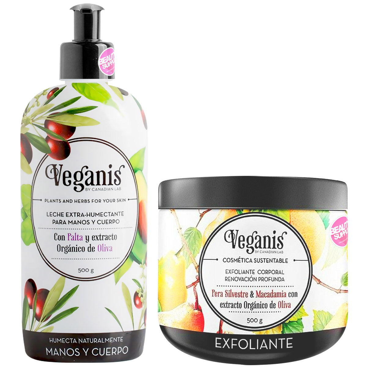 Pack De Leche Vegana Y Crema Exfoliante Veganis De 500gr en Beauty Supply