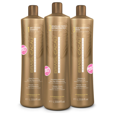 Kit Brushing Progresivo BRASIL CACAU de 3 Pasos en Beauty Supply