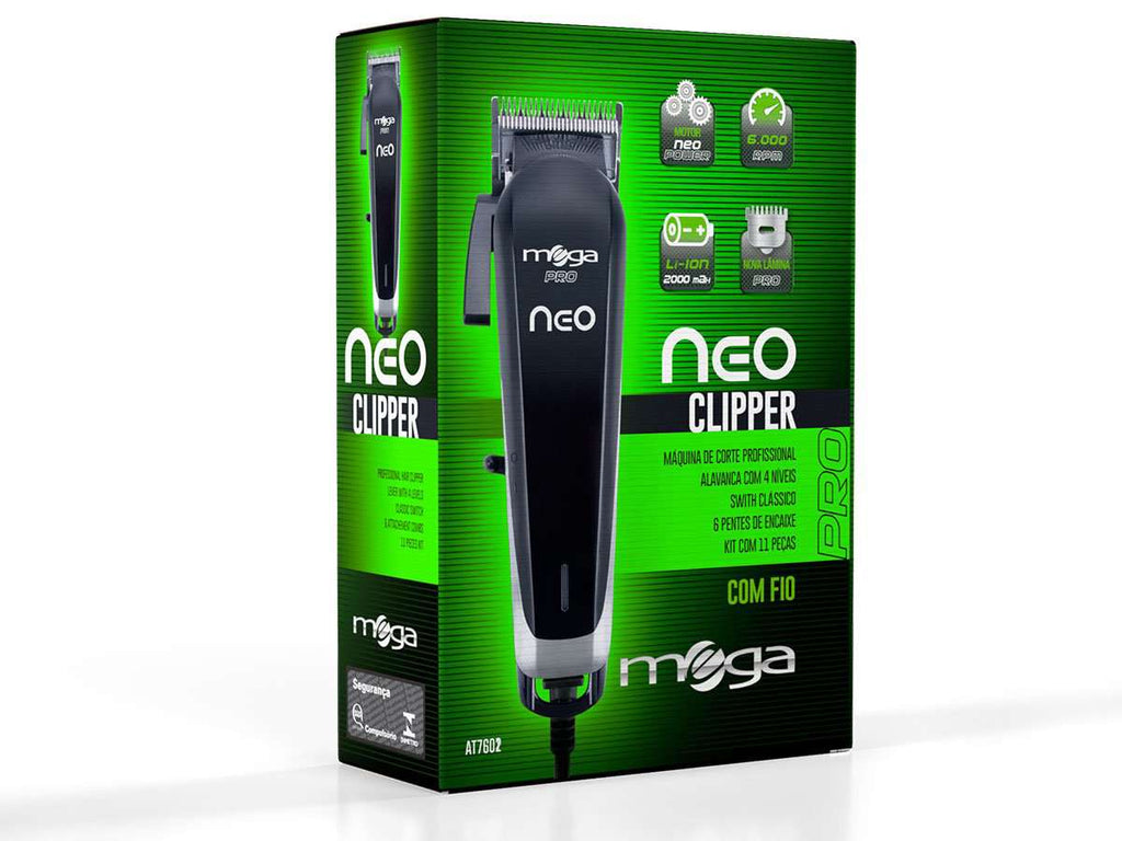 Maquina Corta Pelo Clipper Mega Neo Profesional C/cable en Beauty Supply