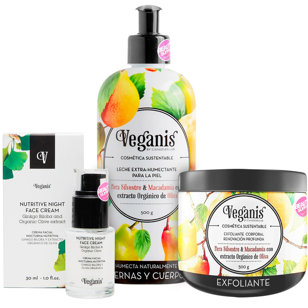 Pack De Leche Vegana, Crema Exfoliante Veganis Y Crema Antiage Facial Noche en Beauty Supply
