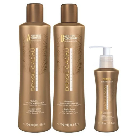 Kit Mantenimiento BRASIL CACAU Antifrizz con Primer en Beauty Supply