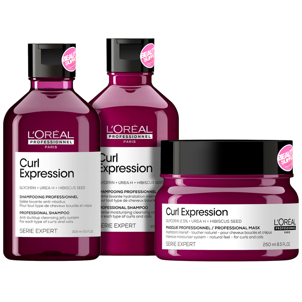 Set para Rulos Loreal Curl Expression con Shampoo Hidratante, Gel acumulación y Mascara en Beauty Supply