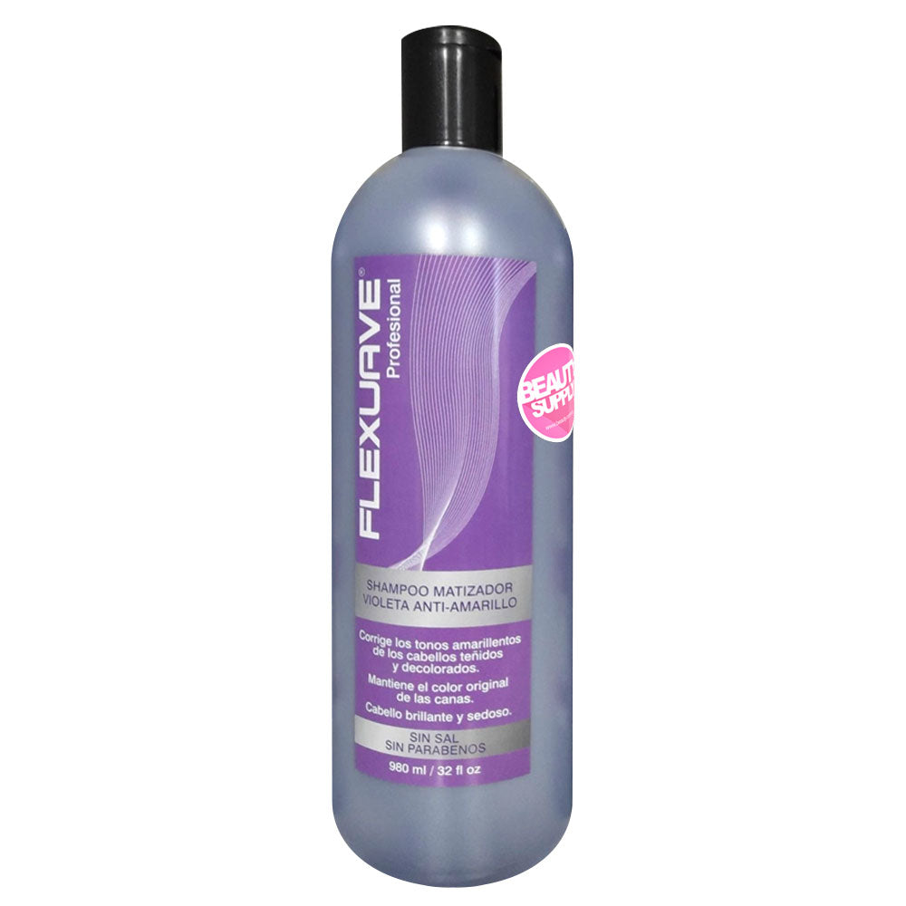 Shampoo Matizador Flexuave 1lt. Violeta Anti-amarillo en Beauty Supply